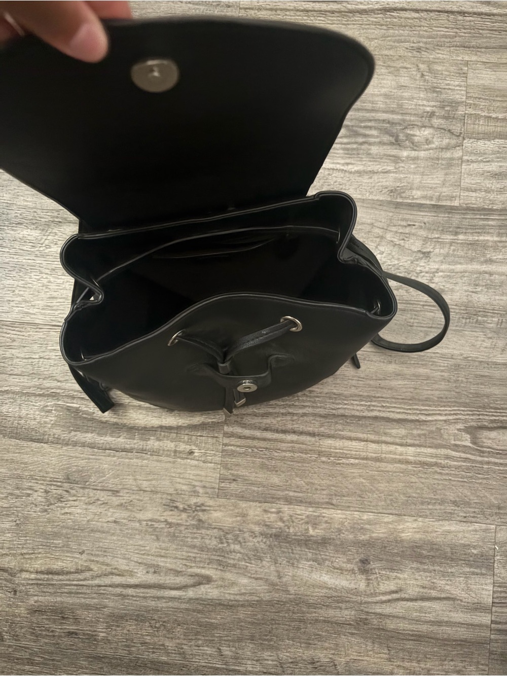 Chaps Black Drawstring Backpack - Picture 2 of 4